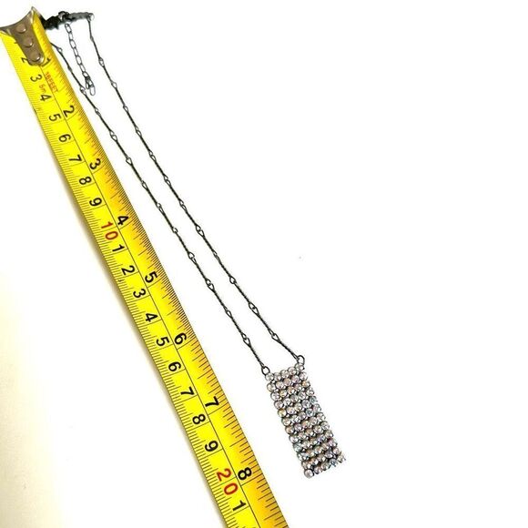 Bellagio rhinestone rectangular pendant necklace - Picture 8 of 10